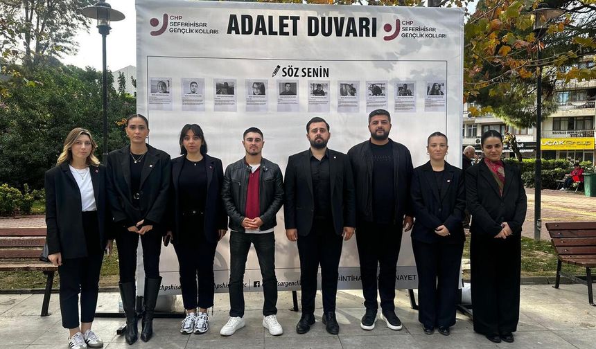 Seferihisar Gençlik Kolları’ndan öğretmenler için Adalet Duvarı!