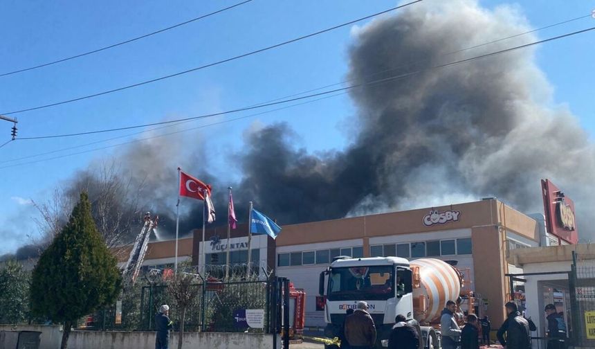 Manisa'da oyuncak fabrikasında yangın alarmı: Dumanlar gökyüzünü kapladı, söndürme çalışmaları sürüyor