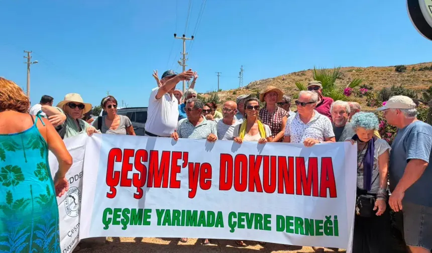 Çeşme’de talan projesine tepki büyüyor: Yoğun protesto toplantıyı iptal ettirdi!