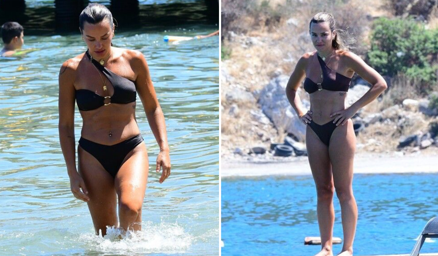 Mihre Mutlu Bodrum'da fit görüntüsüyle dikkat çekti