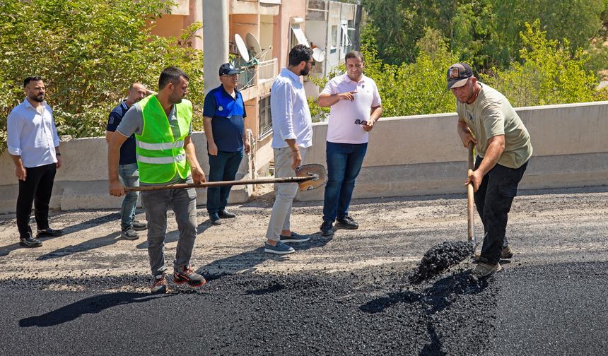 Narlıdere'de aslaft serim çalışmaları hız kesmeden devam ediyor