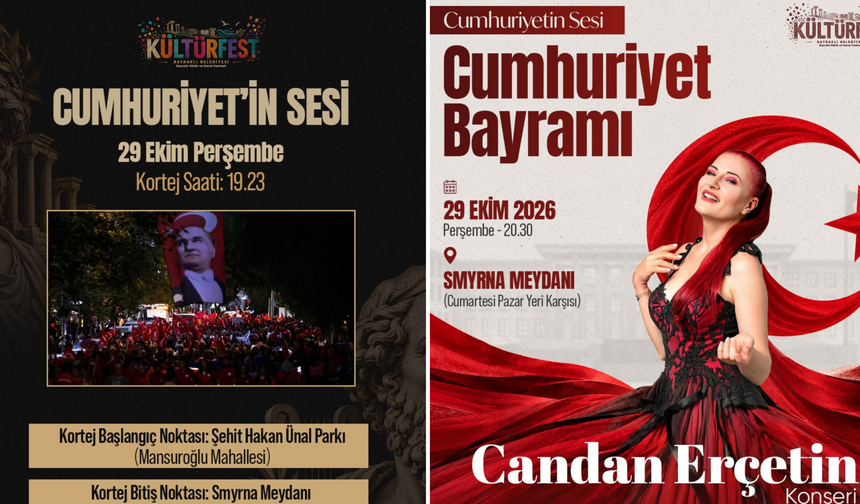 Bayraklı’da 29 Ekim coşkusu: Candan Erçetin sahne alacak!
