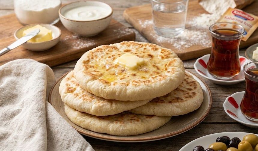 Hazırlaması çok pratik... Mayasız bazlama tarifi