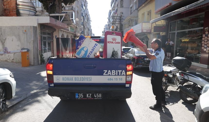 Konak’ta ekiplerden sıkı çalışma… Kamusal alan işgalcilerine sıfır tolerans