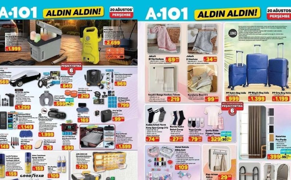 Elektronik ürünlerden mutfak araç gereçlerine… 20 Ağustos Perşembe A101 Aldın Aldın kataloğunda neler var?