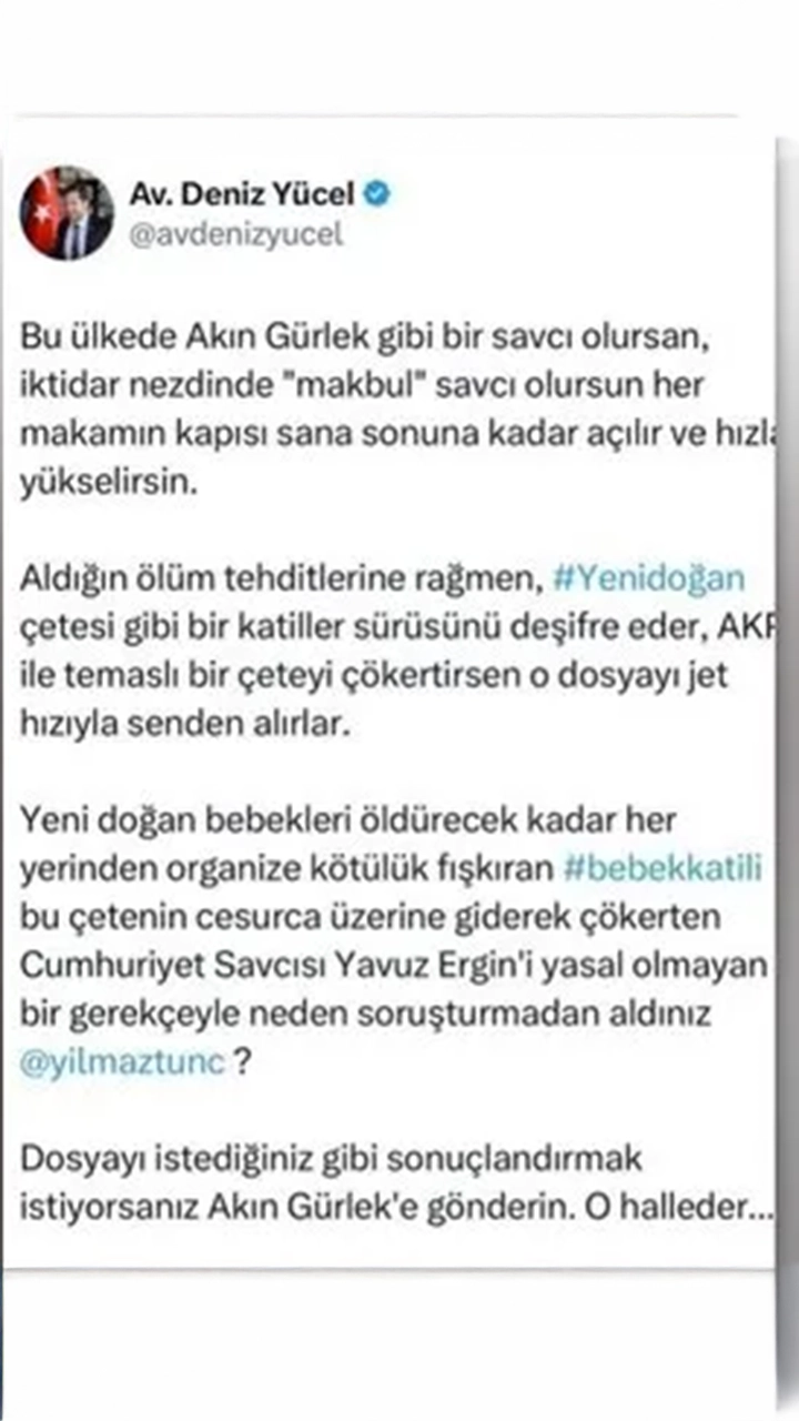 Deniz Yücel Şu Paylaşımı Yapmıştı