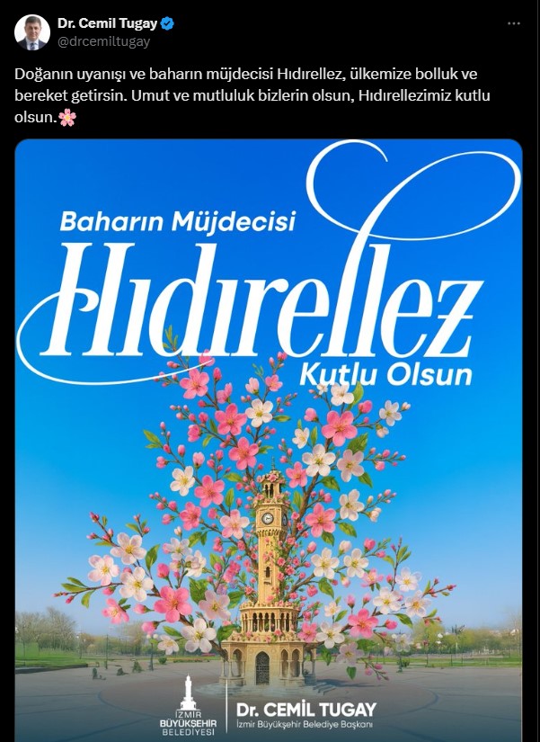 Başkan Cemil Tugay'dan Bahar Mesajı Hıdırellezimiz Kutlu Olsun (2)