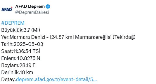 Kandilli Duyurdu İstanbul'da Bir Deprem Daha!-1