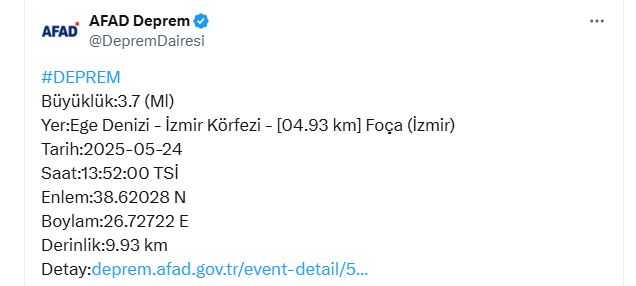 izmir'de korkutan deprem