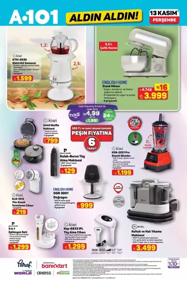 A101'e koltuk ve halı yıkama makinesi geliyor: 13Kasım Perşembe 2025 A101 Aldın Aldın kataloğu açıklandı