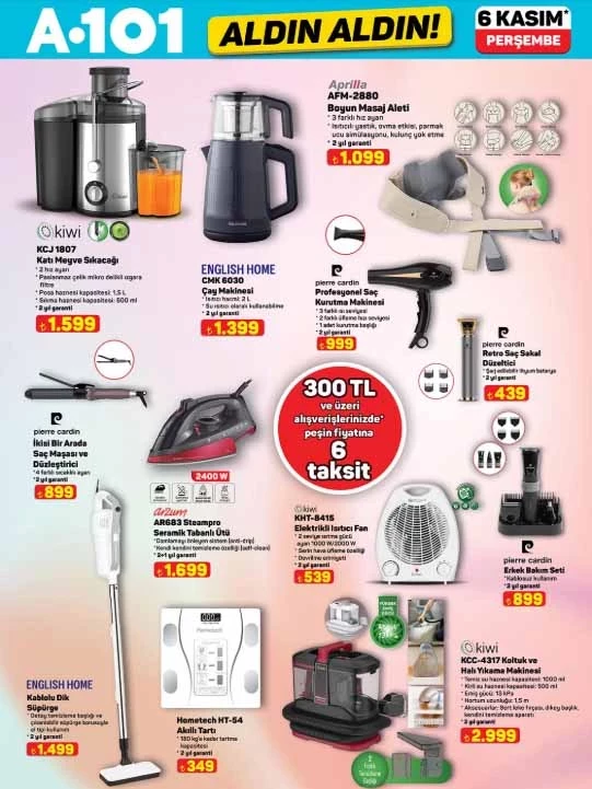 A101'e seramik tabanlı ütü geliyor: 6 Kasım Perşembe 2025 A101 Aldın Aldın kataloğu açıklandı