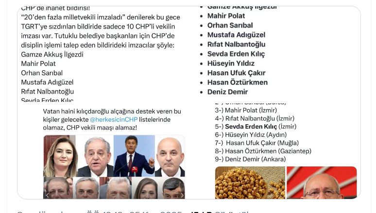 Chp’li Kılıç Çıkan Haberlere Tepki Gösterdi Seri Linç Başlatırsanız Soyadımı Doğru Yazarsınız