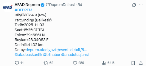 İzmir'de hissedilen bir deprem oldu!