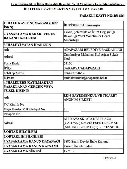 Erden Timur'a Ihale Yasağı!