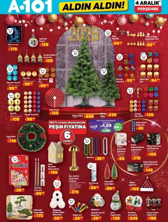 A101'e yeni kataloğu yayınladı: 4 Aralık Perşembe A 101'e yılbaşı ürünleri geliyor!