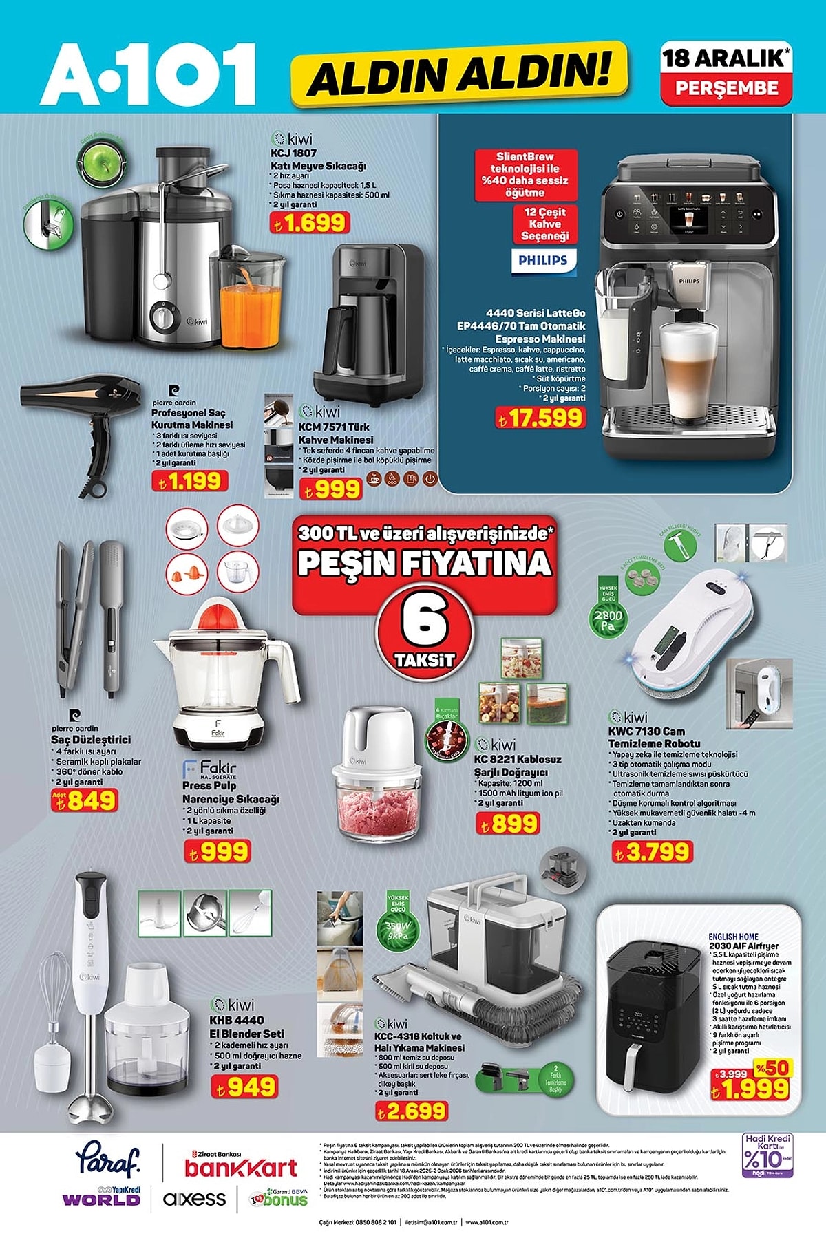 Müzik ürünlerinden cam temizleme robotuna... 18 Aralık Perşembe A101 kataloğu belli oldu!