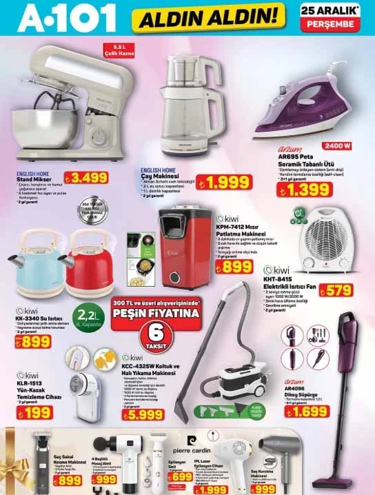 Yılbaşı A 101'de güzel: 25 Aralık Perşembe A101 Aldın Aldın kataloğu belli oldu!