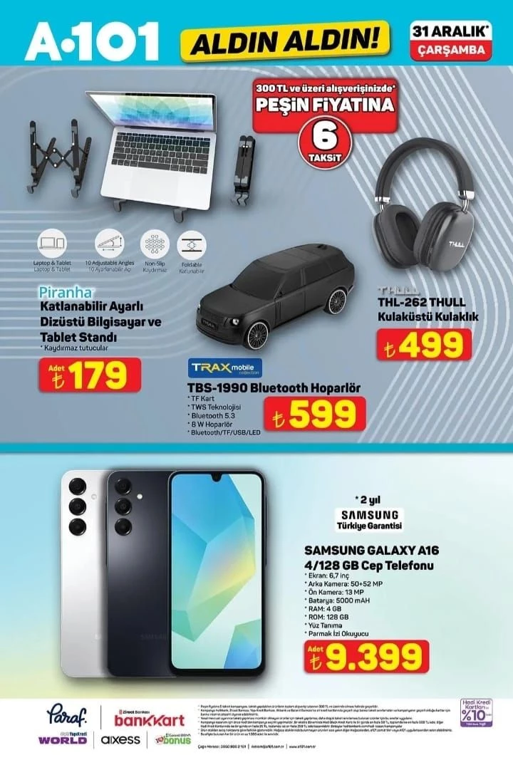 A 101'de bugün raflarda: 31 Aralık Çarşamba A101 Aldın Aldın kataloğu belli oldu!