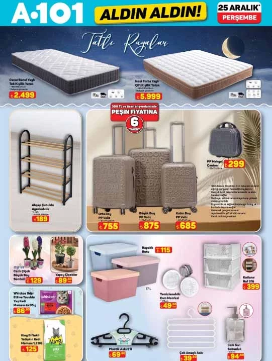 Yılbaşı A 101'de güzel: 25 Aralık Perşembe A101 Aldın Aldın kataloğu belli oldu!