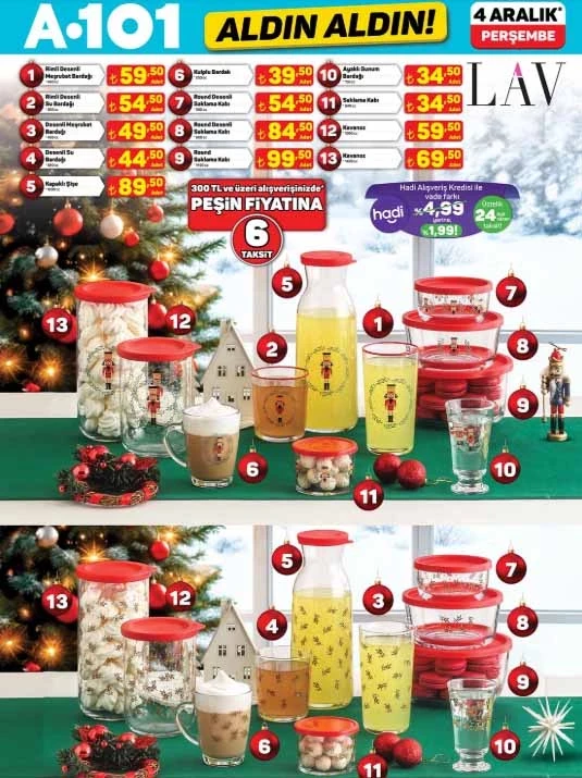 A101'e yeni kataloğu yayınladı: 4 Aralık Perşembe A 101'e yılbaşı ürünleri geliyor!