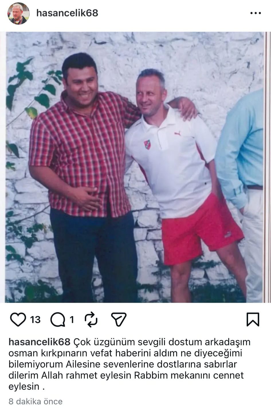 Karşıyaka camiasını yasa boğan ölüm