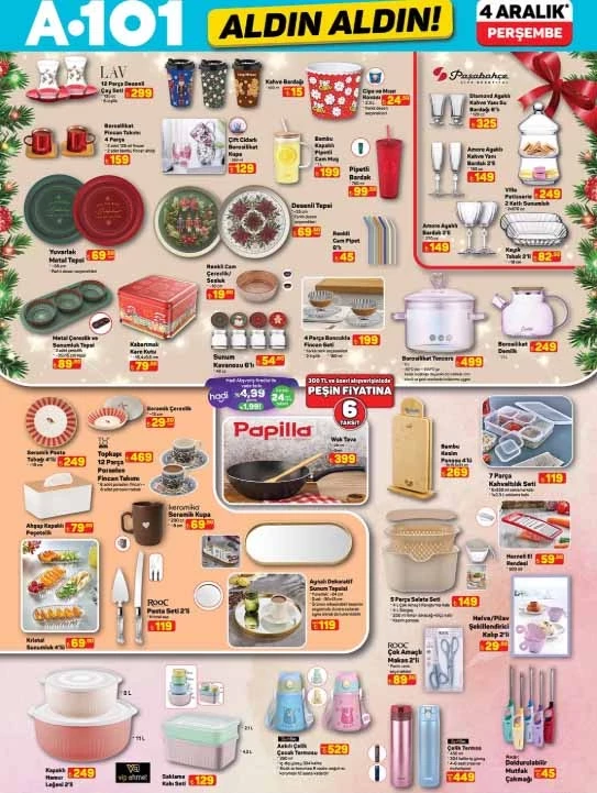 A101'e yeni kataloğu yayınladı: 4 Aralık Perşembe A 101'e yılbaşı ürünleri geliyor!