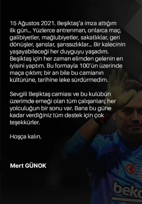 Mert Günok’tan Beşiktaş’a Veda! (2)