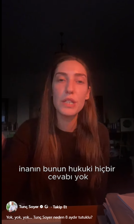 Defne Soyer’den videolu çağrı: Tunç Soyer’in tutuklu olmasının hukuki bir cevabı yok. Artık adalet tecelli etmeli!-2