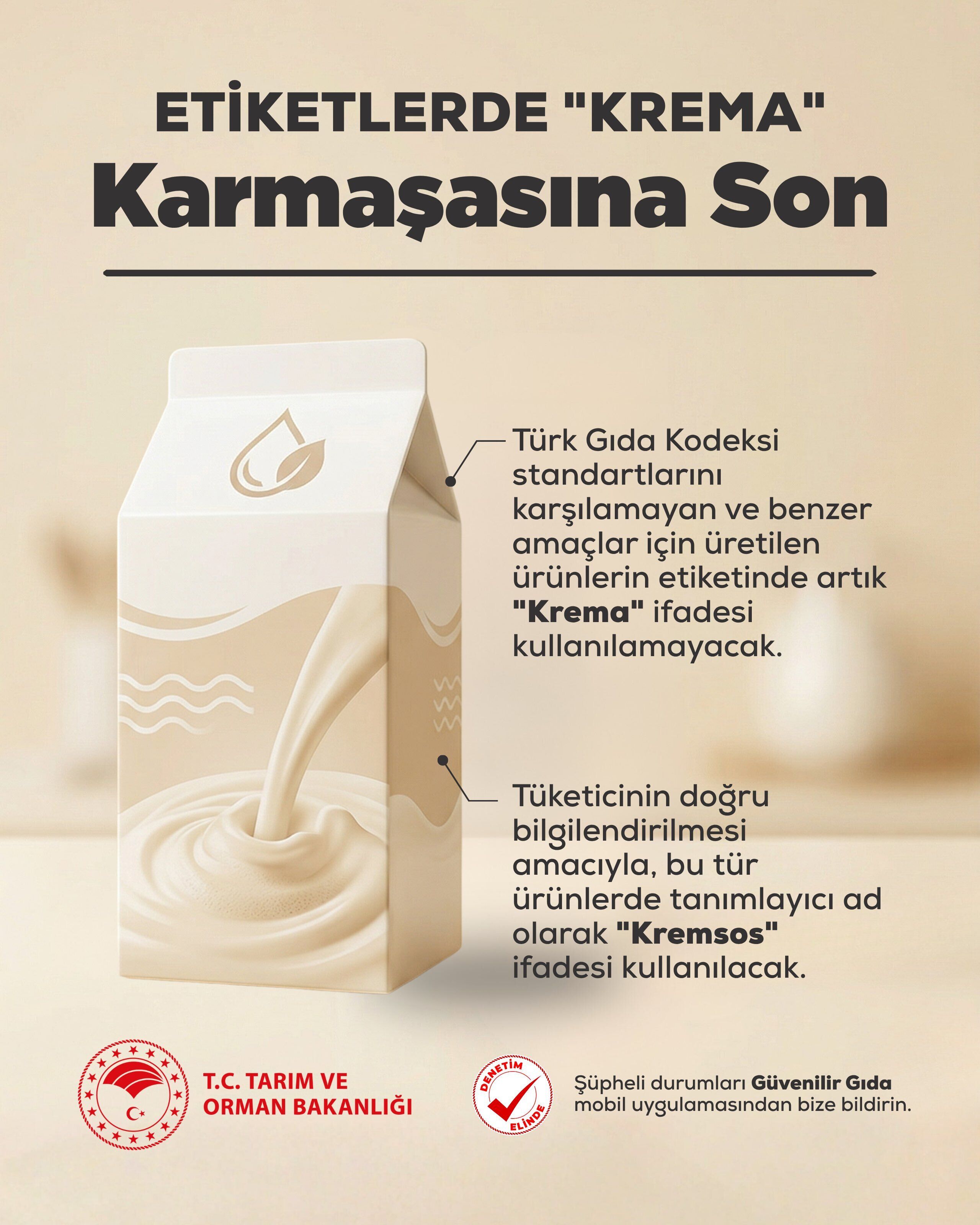 Bakanlık duyurdu: Etiketlerde krema karmaşasına son-1