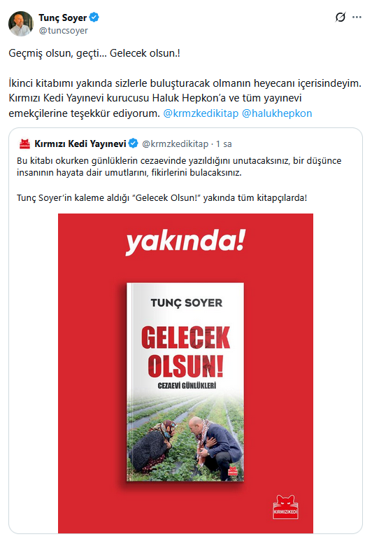 Tunç Soyer'in Cezaevinde Yazdığı Yeni Kitabı Yakında Raflarda