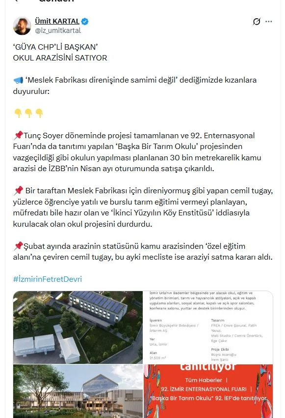 Soyer’den Tarım Okulu tepkisi: Çok yazık olmuş!