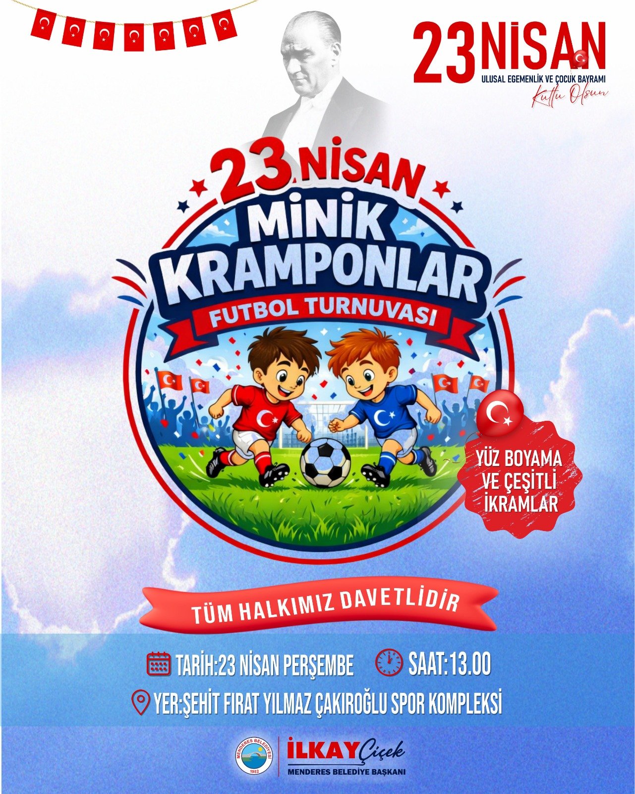 Menderes’te 23 Nisan coşkusu sahaya taşınıyor