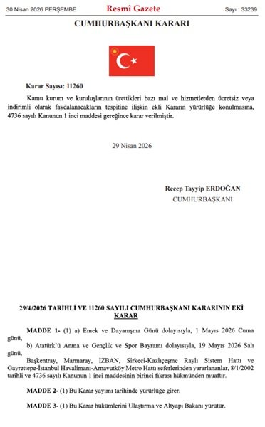 İZBAN, 1 Mayıs ve 19 Mayıs'ta ücretsiz!