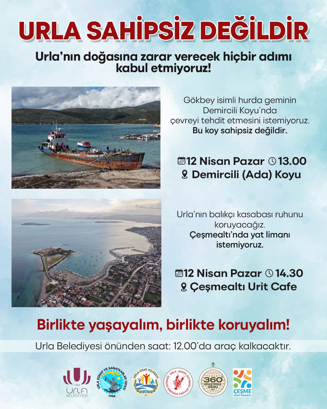 Urla’da hurda gemi ve yat limanına karşı mücadele hız kesmiyor… Başkan Balkan’dan eylem çağrısı