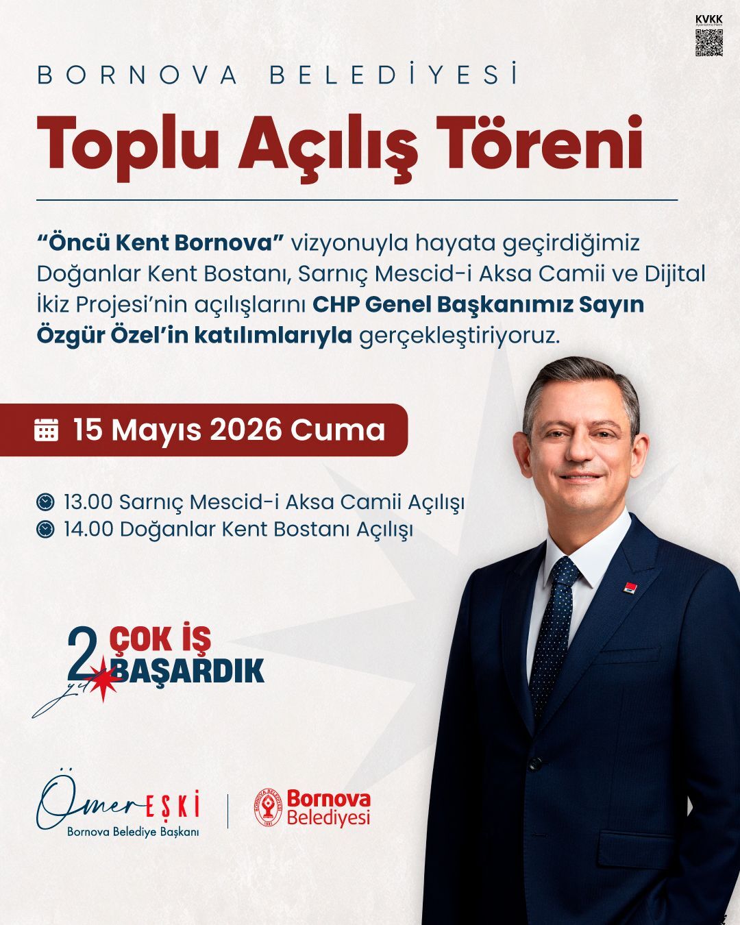 Özgür Özel Bornova’da iki önemli açılışa katılacak