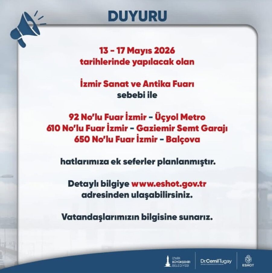 ESHOT açıkladı: İzmir Sanat ve Antika Fuarı için ek seferler planlandı