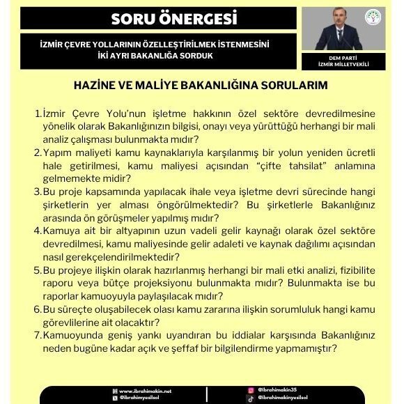 Karayolları iddiaları yalanlamıştı: İzmir Çevre Yolu’nun özelleştirilmek istenmesi TBMM gündemine taşındı-1