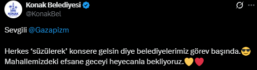 Konak Belediyesi’nden Gazapizm’in çağrısına yanıt: Herkes süzülerek konsere gelsin diye görev başındayız-1