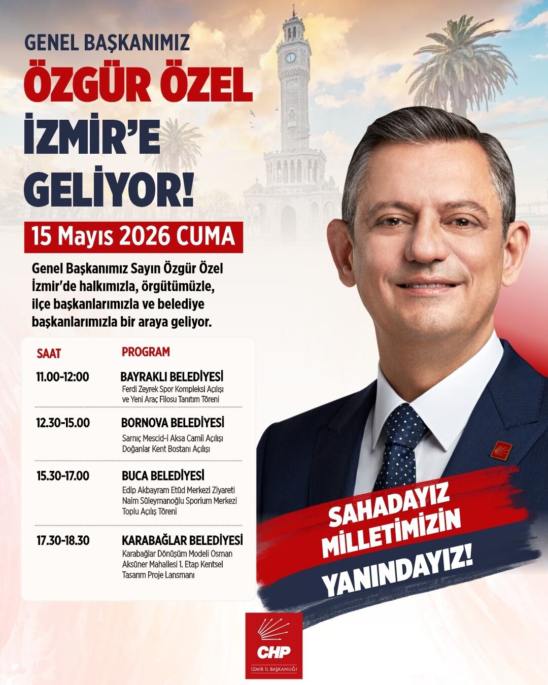 Özel’in İzmir programı netleşti!