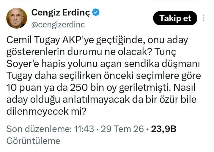Cemil Tugay iddiaları X'in gündeminde: 'AKP'ye geçecek' söylentileri sonrası peş peşe paylaşımlar-2