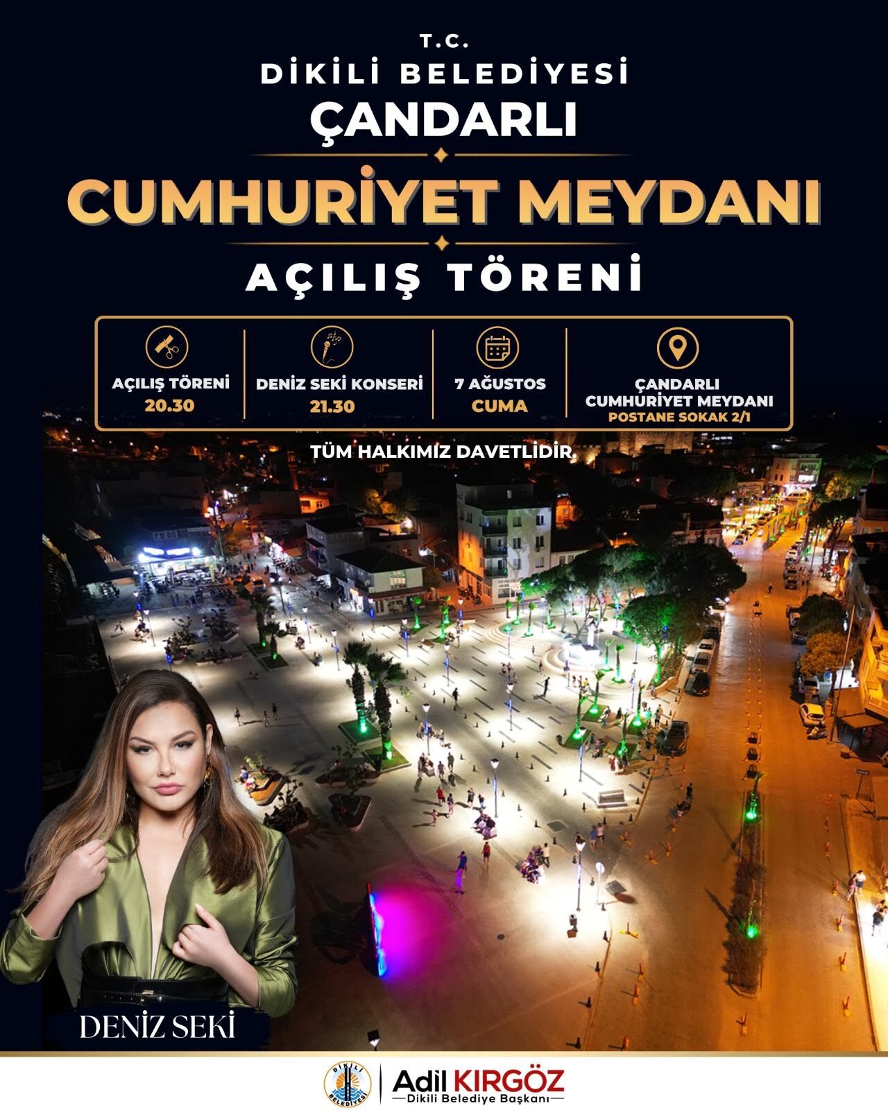 Çandarlı’ya yeni Cumhuriyet Meydanı: Açılışta Deniz Seki sahne alacak