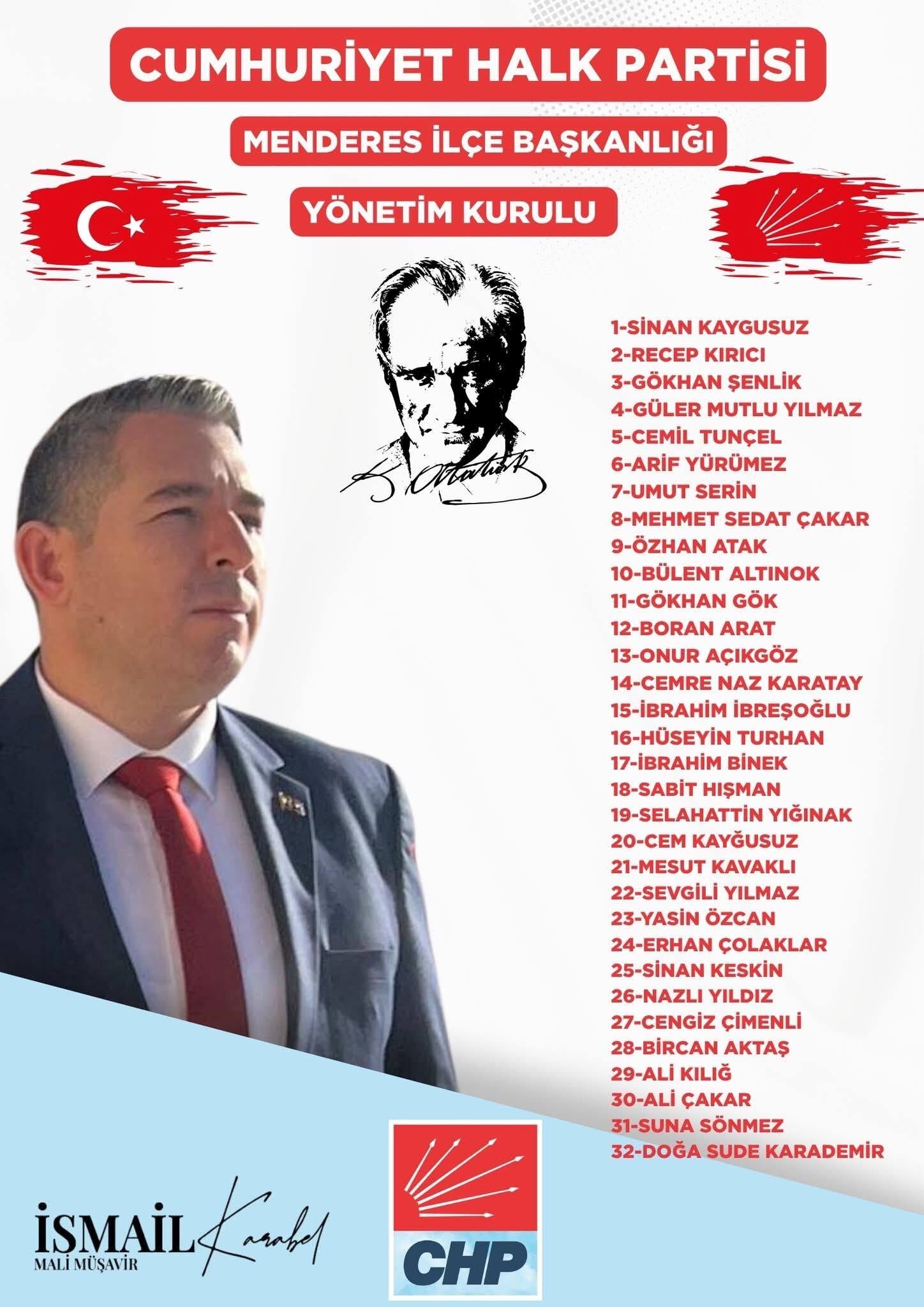 CHP Menderes’te yeni yönetim belli oldu… Başkan Karabel: Vatandaşlarımızla kucaklaşıyoruz
