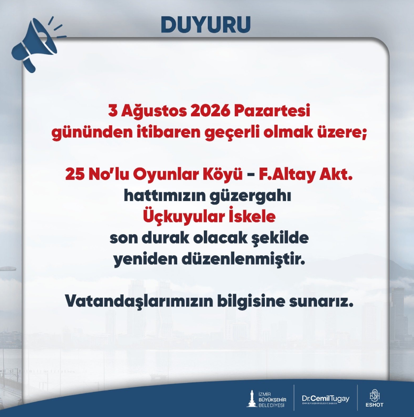ESHOT duyurdu: O hatlarda durak düzenlemesi