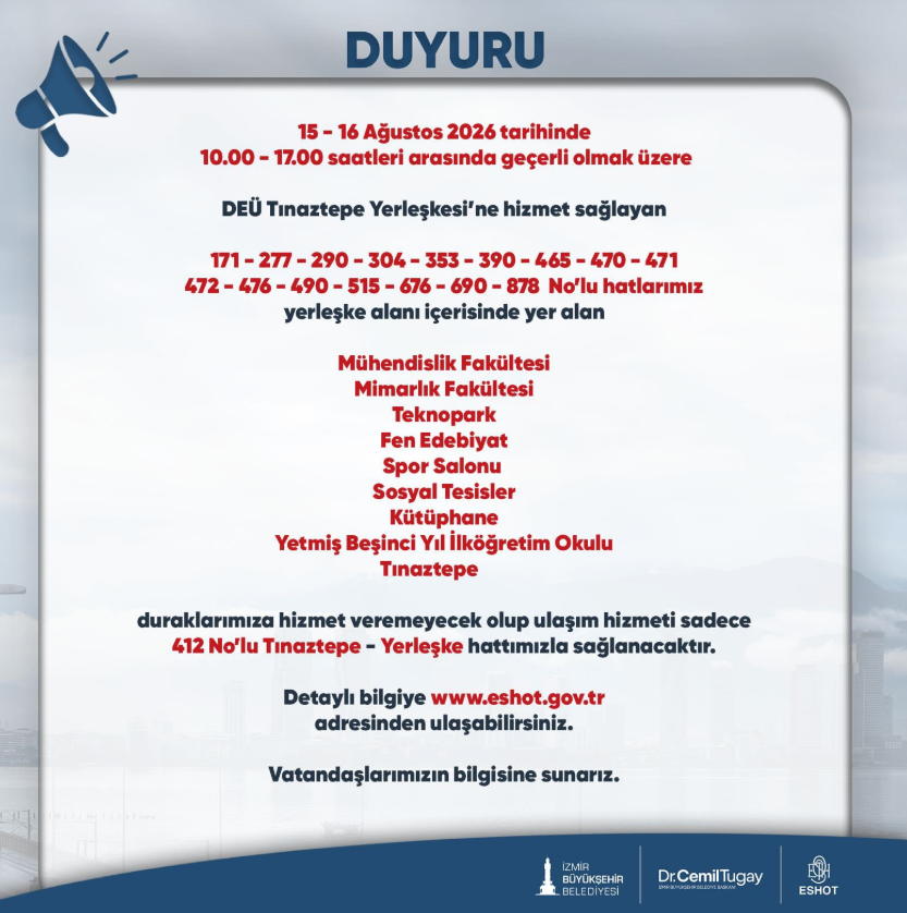 Duyuruları okumadan evden çıkmayın: O hatlar ve duraklarda düzenleme!
