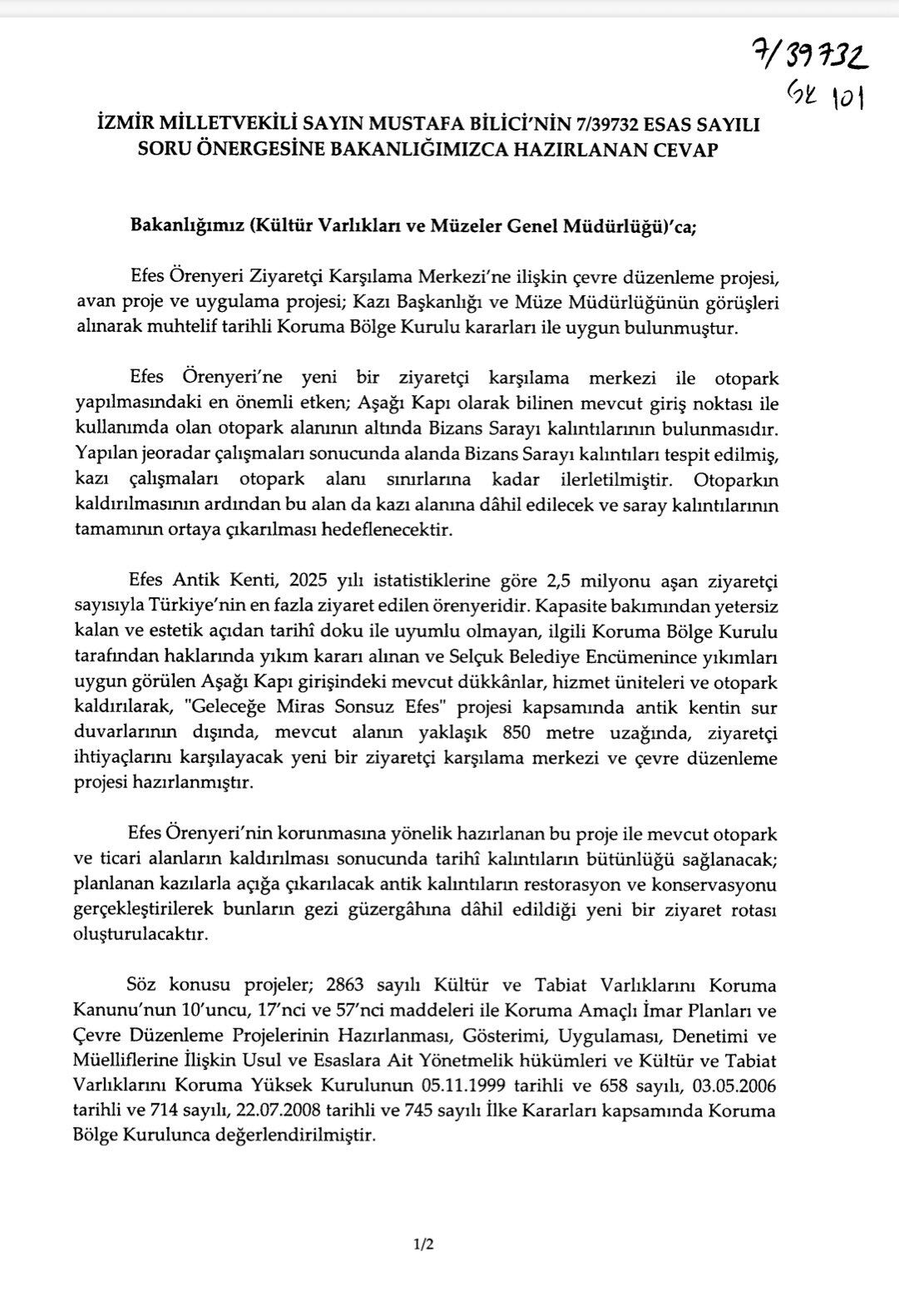 AKP’ye geçen Bilici sordu, Bakanlık yanıtladı: Efes’in altında Bizans Sarayı!-3