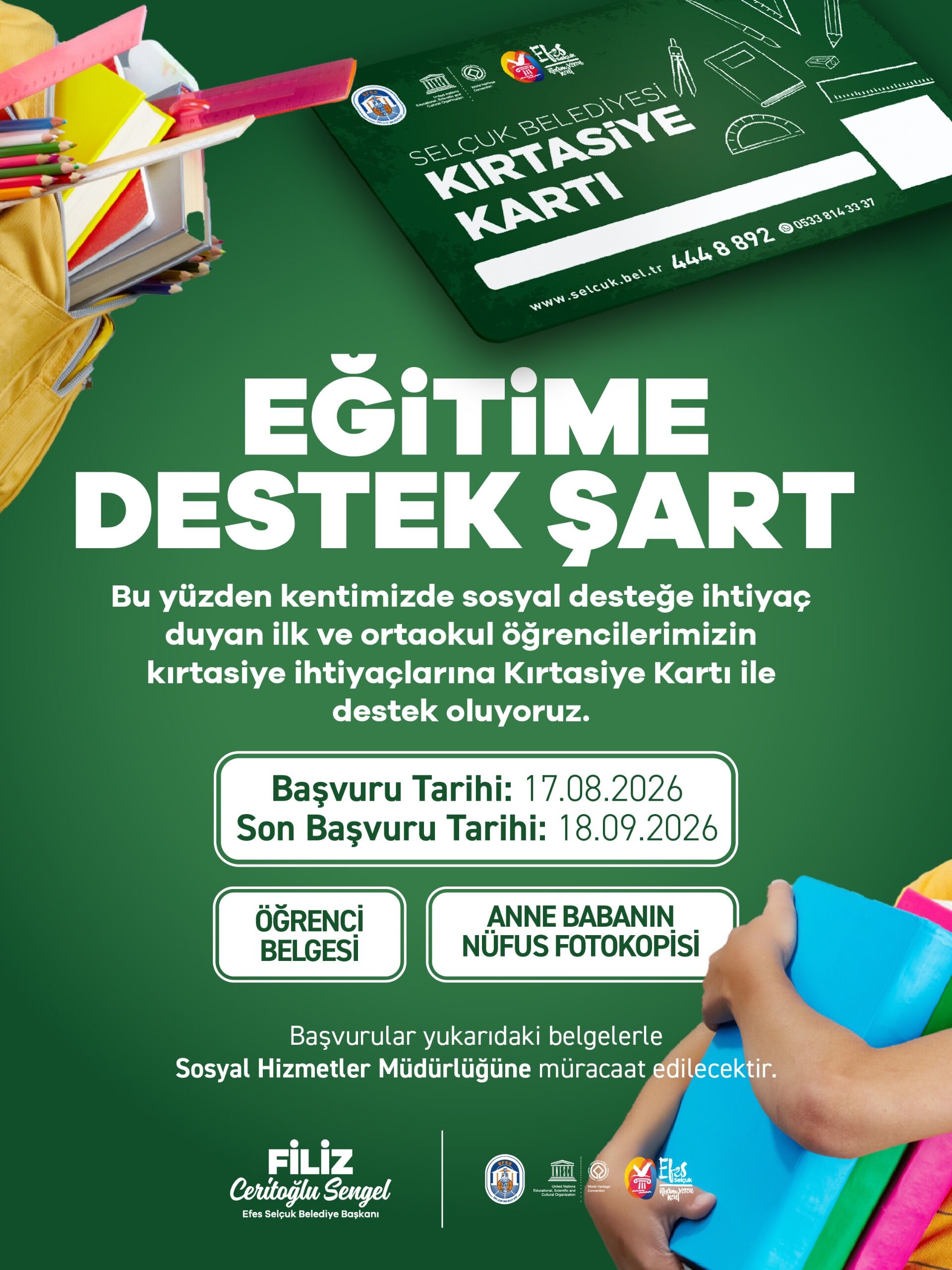 Selçuk’ta 'Kırtasiye Kartı' müjdesi: Hem öğrenciye destek hem esnafa can suyu!