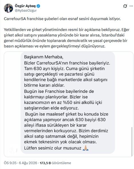 CarrefourSA franchise bayilerinden alkol kararına tepki: 630 aileyi iflasa sürükleyecek!-1