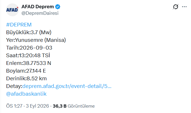 Manisa Deprem