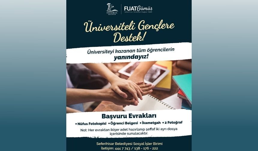 Seferihisar Belediyesi’nden üniversiteli gençlere destek